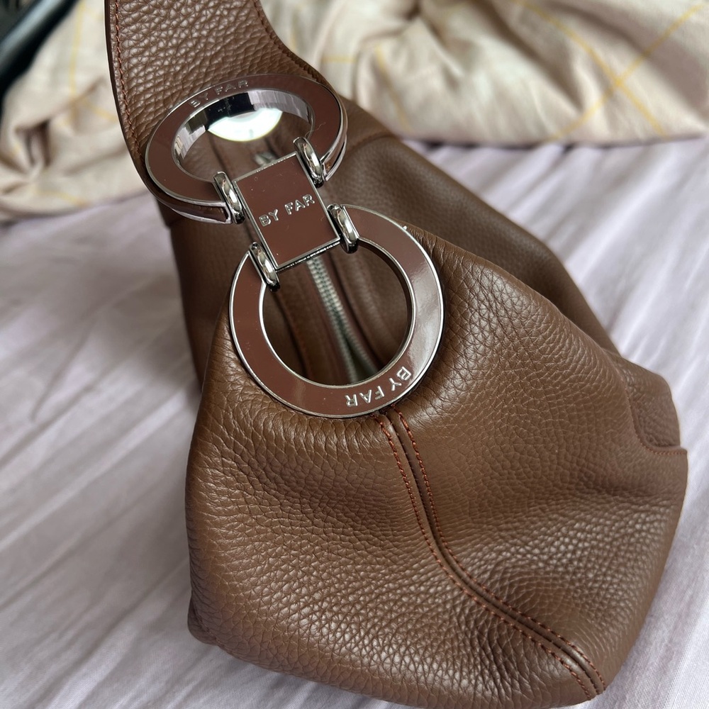 BY FAR Amira Chocolate Brown Leather Shoulder Bag - Picture 8 of 8